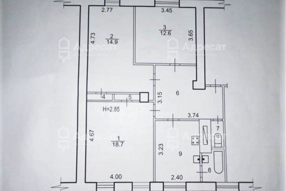 квартира г Волгоград р-н Тракторозаводский ул 95-й Гвардейской 7 фото 7