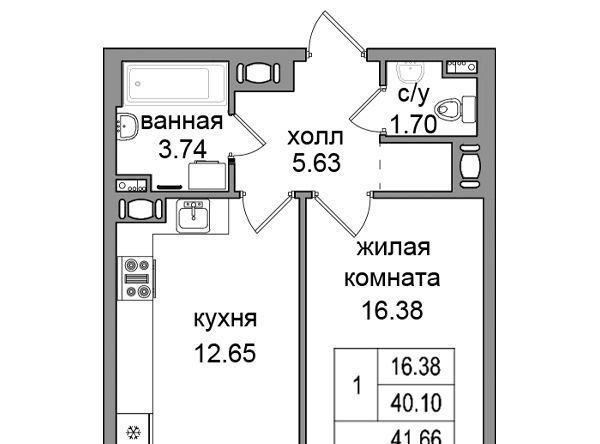 квартира г Санкт-Петербург п Парголово ул Заречная 36к/2 метро Парнас фото 1