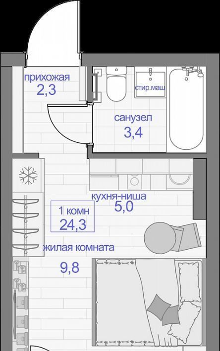 квартира г Красноярск р-н Кировский ул Апрельская фото 1