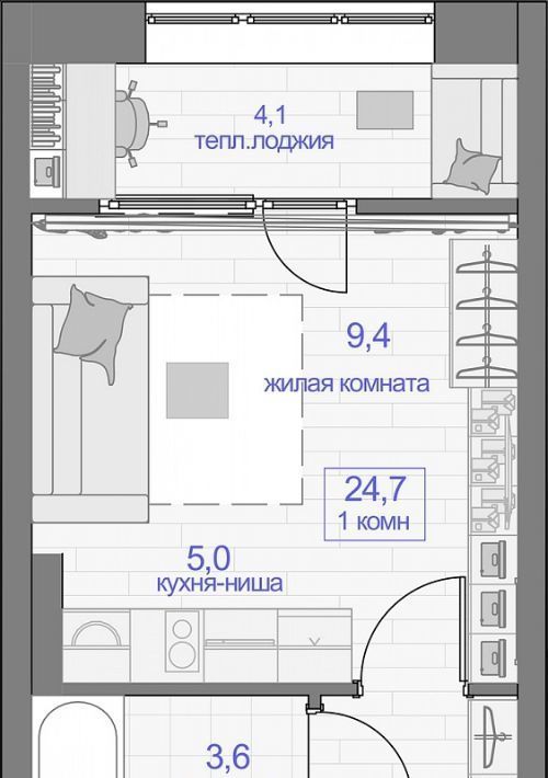 квартира г Красноярск р-н Кировский ул Кутузова 2 фото 1