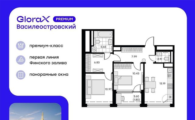 г Санкт-Петербург Морской пр-кт Крузенштерна ЖК Глоракс Премиум Василеостровский Зенит фото