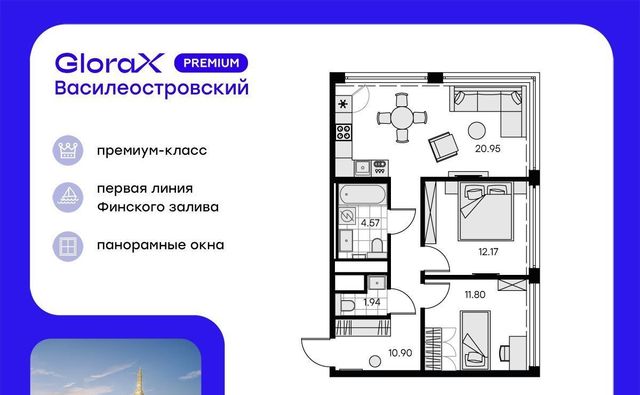 г Санкт-Петербург Морской пр-кт Крузенштерна ЖК Глоракс Премиум Василеостровский Зенит фото