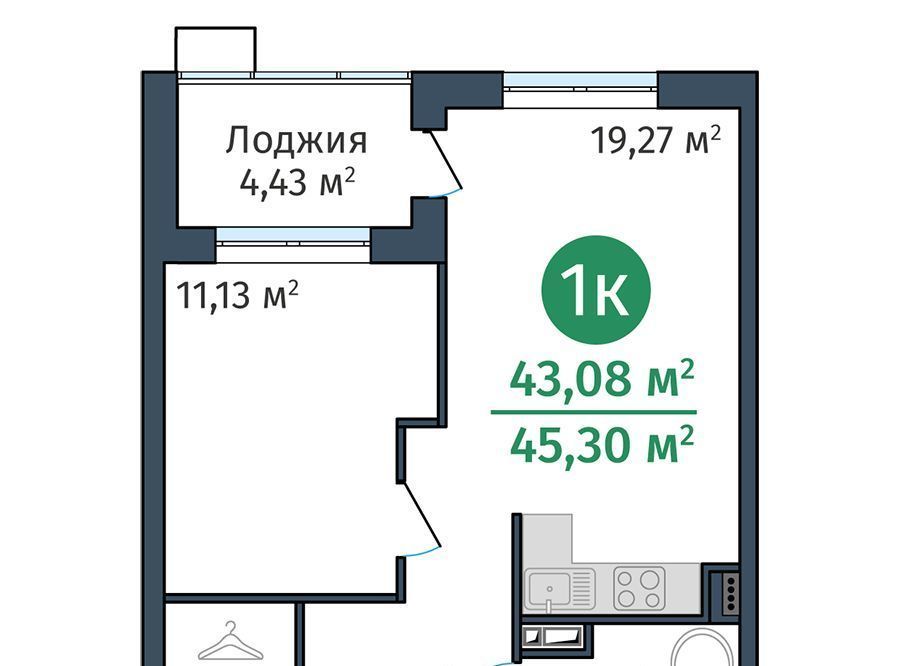 квартира г Тюмень р-н Калининский ДОК ДОК жилой комплекс фото 1