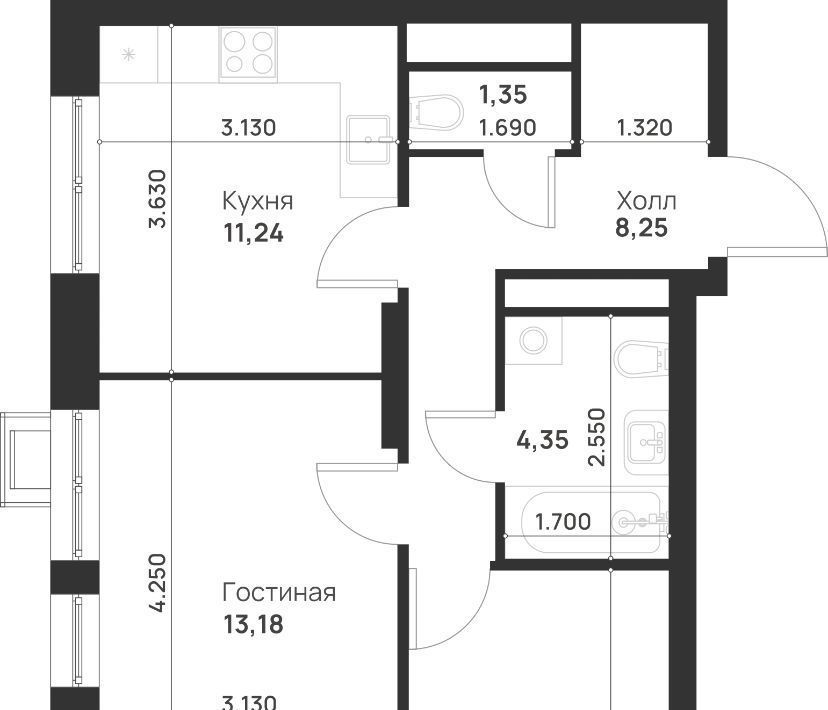 квартира г Москва метро Бульвар Рокоссовского Богородское ш Открытое 14д фото 3