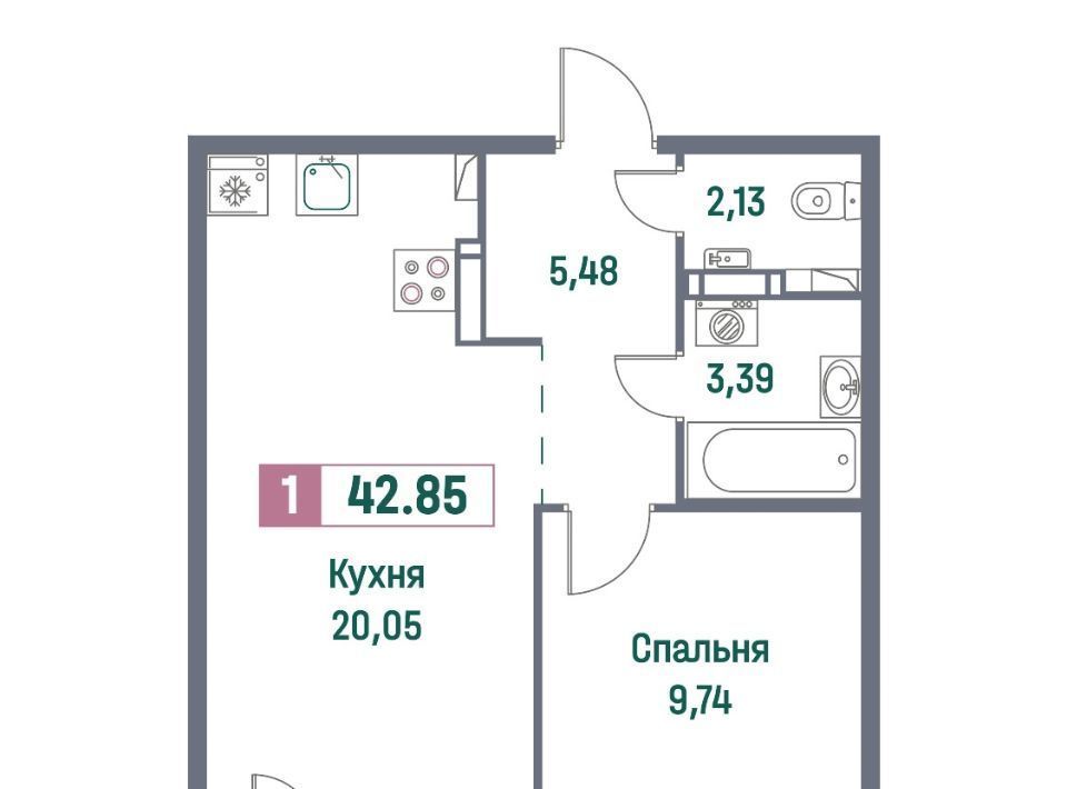 квартира р-н Всеволожский г Мурино ЖК «Ленинградская перспектива» Девяткино фото 1