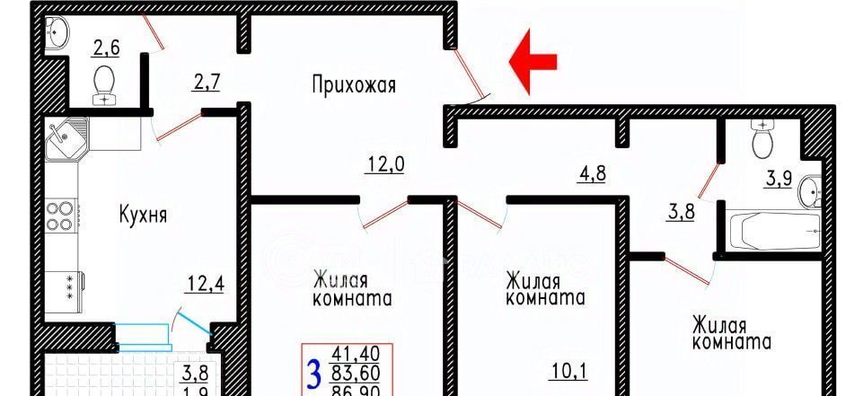 квартира г Воронеж р-н Советский ул Острогожская 166/4 фото 1