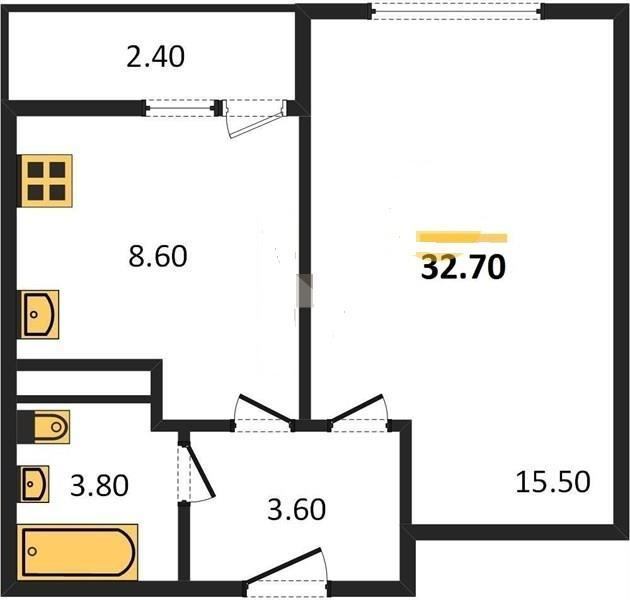 квартира г Краснодар Новознаменский ул Войсковая 22к/2 фото 4