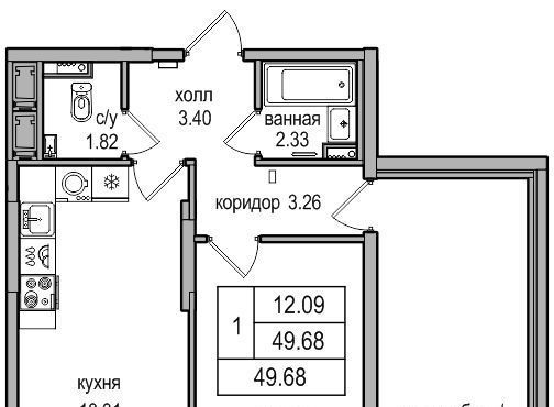 квартира г Санкт-Петербург п Парголово Парнас метро Парнас проезд Толубеевский, 34к 2 фото 1