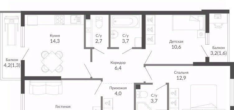 квартира г Новороссийск р-н Центральный ЖК Облака 2 фото 1