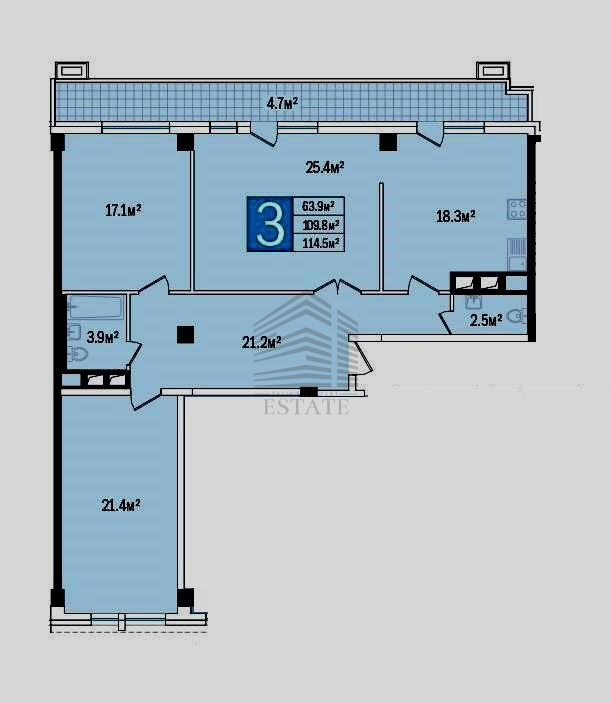 квартира г Краснодар р-н Западный ул им. Буденного 129 фото 19