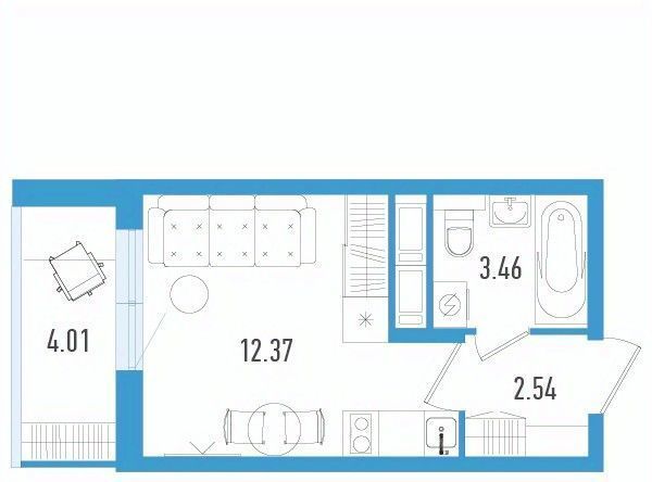 квартира г Санкт-Петербург п Шушары пр-кт Старорусский 9 ЖК Аэросити-3 метро Купчино фото 1