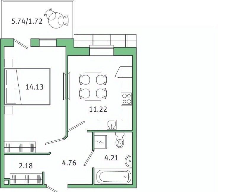 квартира г Колпино ш Рубежное 12 метро Рыбацкое фото 1