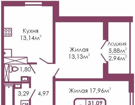 квартира г Обнинск Белкино ЖК «Космос 2.0» фото 1