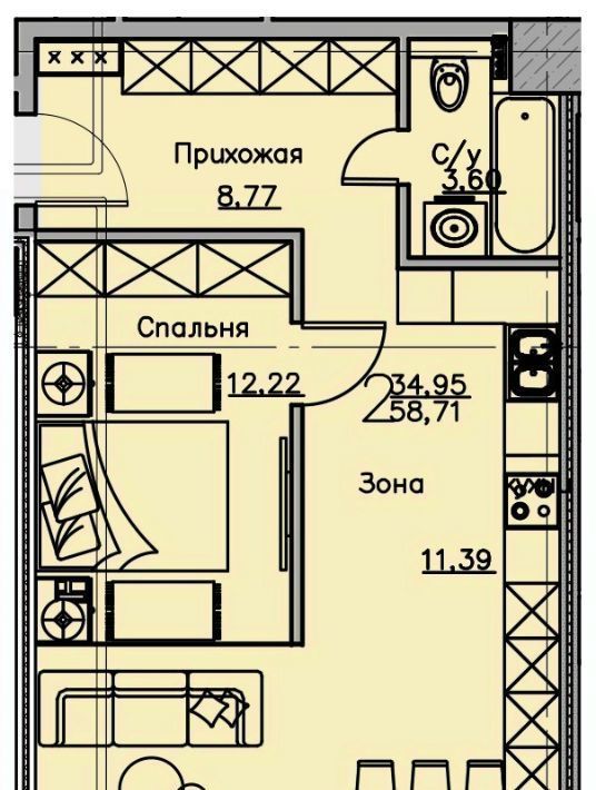 квартира г Воронеж р-н Ленинский ул Куколкина 18 фото 1