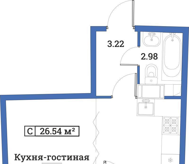 квартира р-н Всеволожский г Мурино пр-кт Авиаторов Балтики 25 Девяткино фото 1