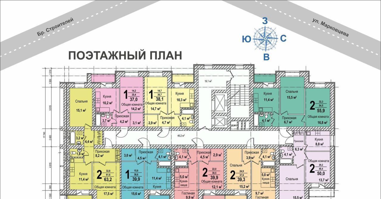 квартира г Кемерово р-н Ленинский б-р Строителей 60к/5 фото 12