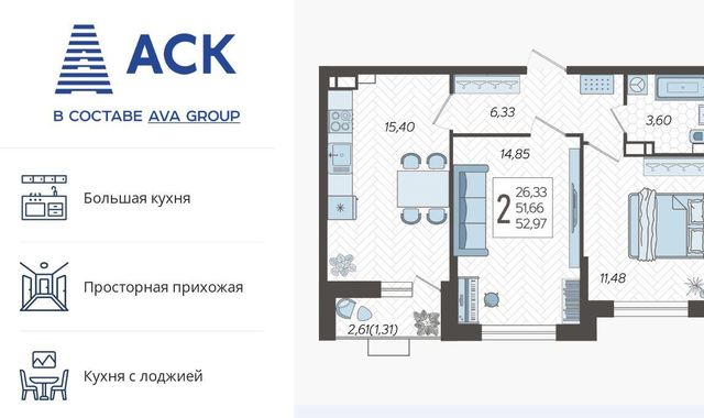 квартира г Краснодар р-н Карасунский Новознаменский ул Богатырская 11/9 фото