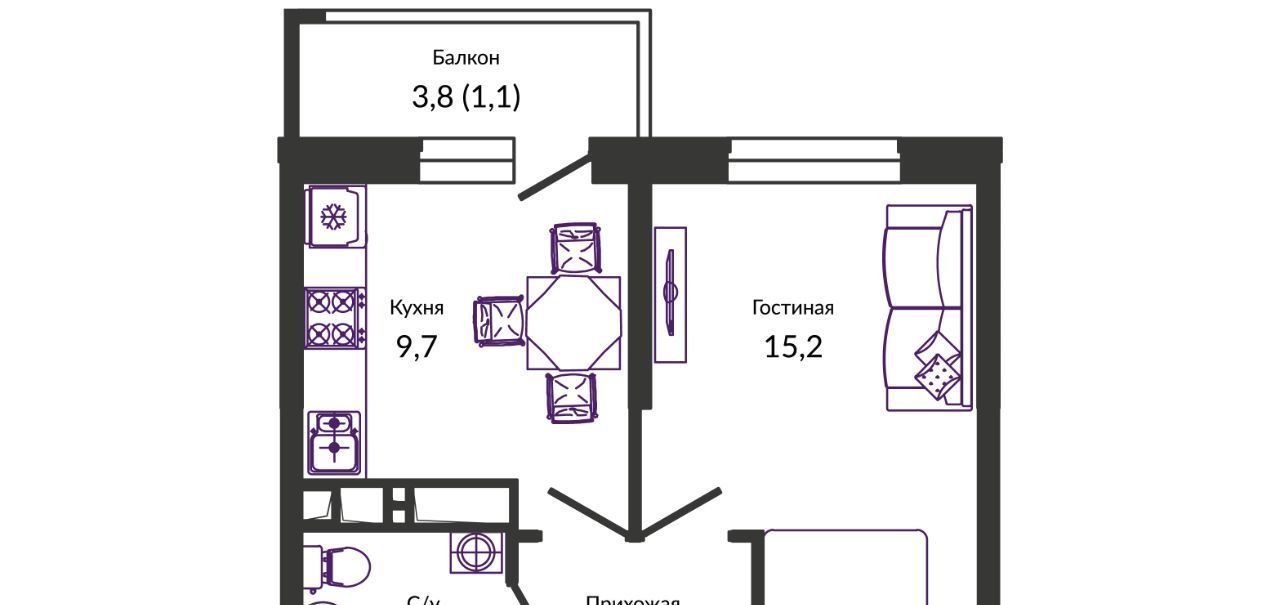 квартира г Краснодар р-н Прикубанский ул им. Героя Георгия Бочарникова 2/1 фото 1