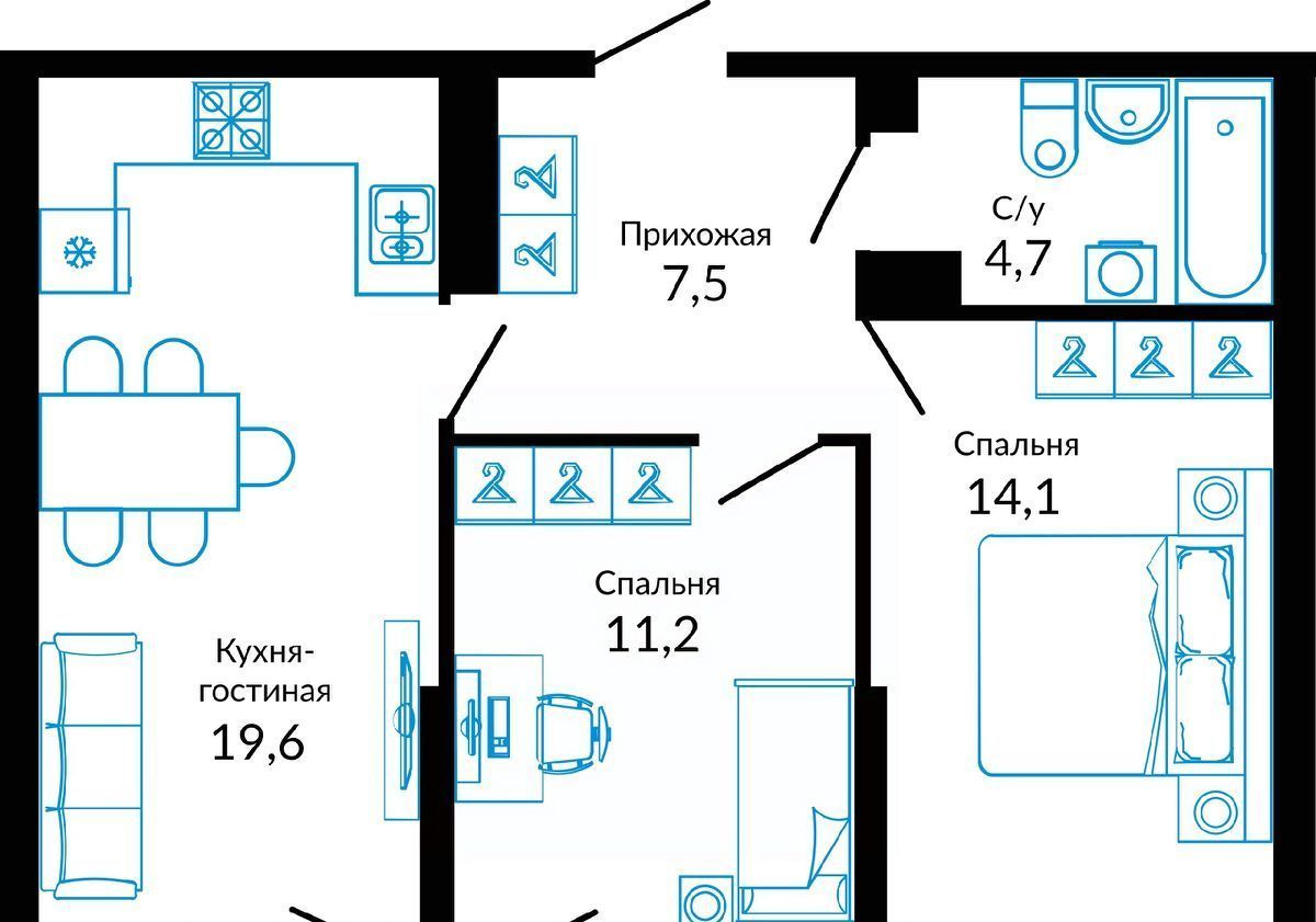 квартира г Краснодар р-н Прикубанский ул Конгрессная 41 фото 1