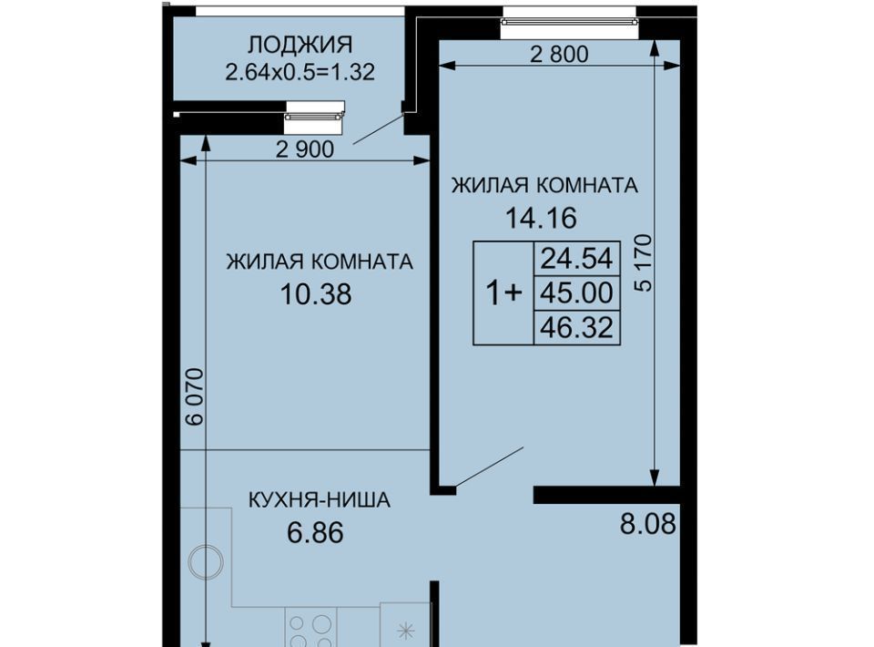 квартира г Краснодар р-н Прикубанский ЖК «Новые сезоны» фото 1