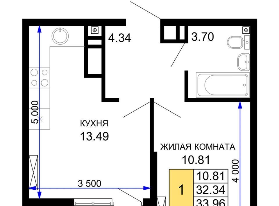 квартира г Краснодар р-н Центральный ул Новая ЖК Фонтаны 78 с 2 фото 1