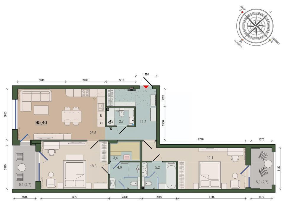 квартира г Калининград р-н Ленинградский ул Молодой гвардии 36/2 фото 1