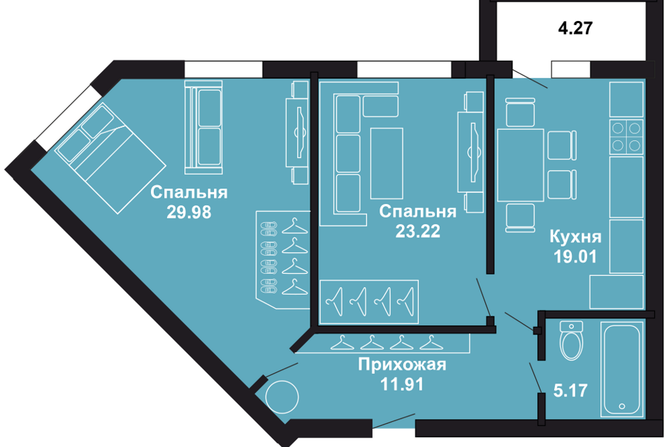 квартира г Кострома б-р Маршала Василевского 11к/1 фото 1