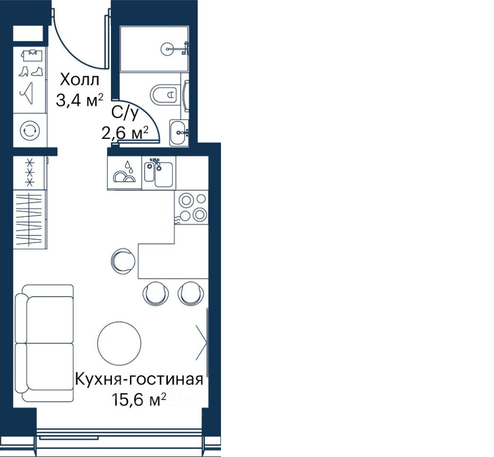 квартира г Домодедово д Щербинка Остафьево  МЦД-2, Южный кв-л фото 3