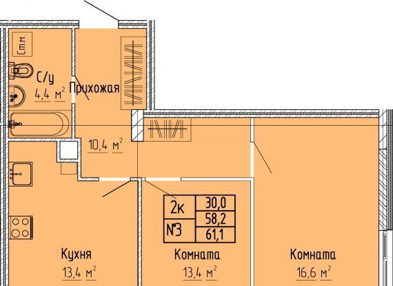 квартира г Тверь р-н Московский ЖК «Атлант» фото 1
