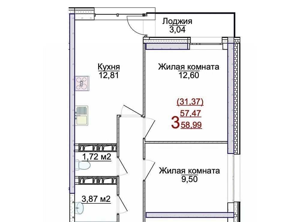 квартира г Ярославль р-н Фрунзенский ЖК «АЭРОПАРК» фото 1