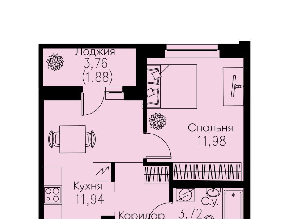 квартира г Кудрово Северное Кудрово ЖК Айди Кудрово 4 Улица Дыбенко, Заневское городское поселение фото 1