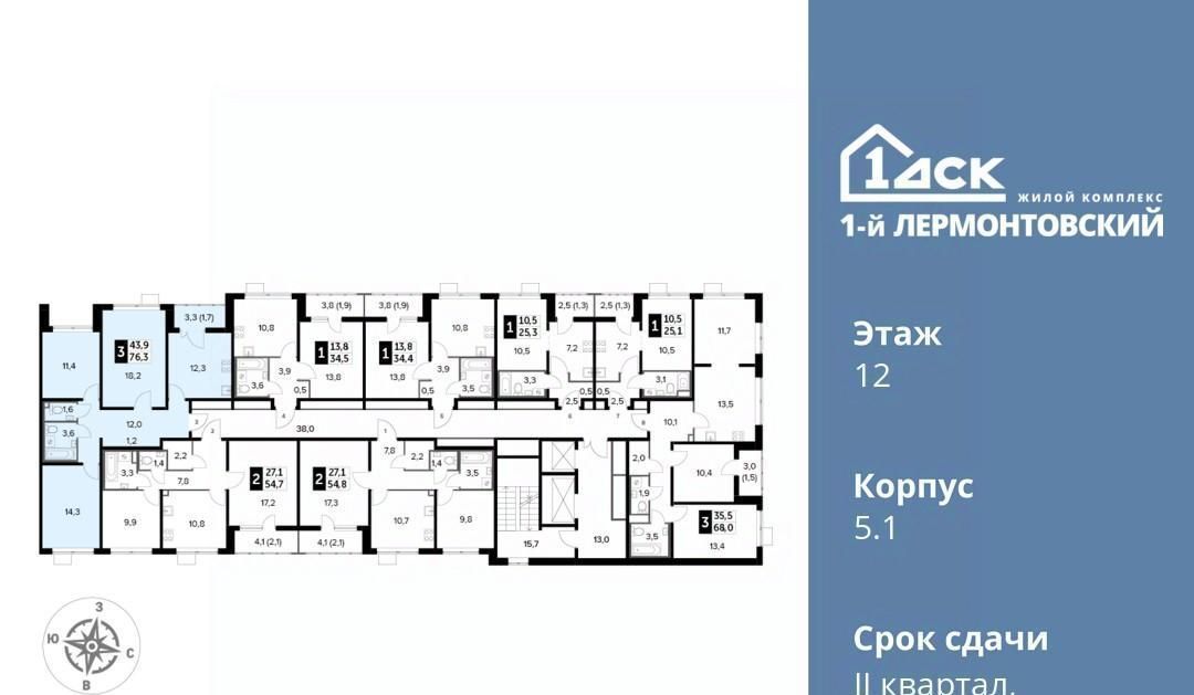 квартира г Москва метро Некрасовка ЖК 1-й Лермонтовский к 5. 1, Московская область, Люберцы фото 2