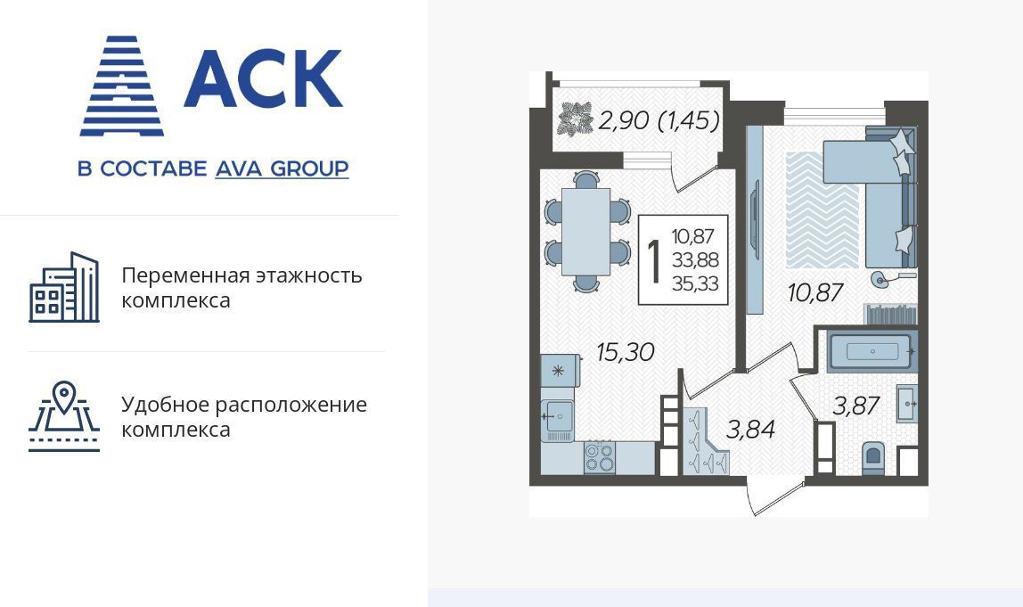 квартира г Краснодар р-н Карасунский ул Уральская 87/7 фото 1