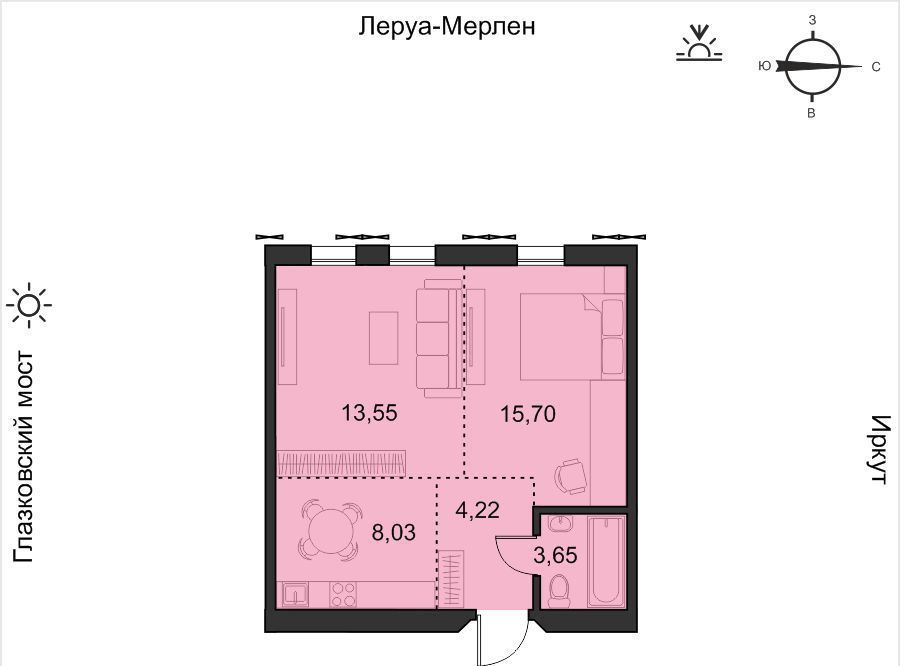 квартира г Иркутск р-н Свердловский ул Набережная Иркута 21/1 Затон кв-л фото 1