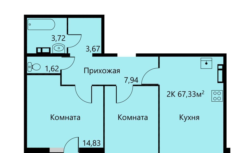 квартира г Пермь р-н Дзержинский Пролетарский ул Докучаева 23 фото 1