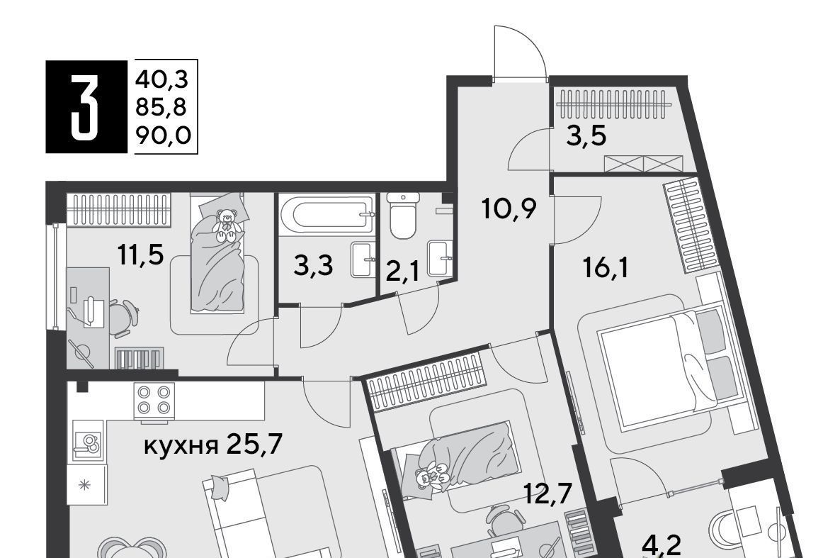 квартира г Краснодар р-н Прикубанский ул Садовая 30 ЖК «Парк Победы» фото 1