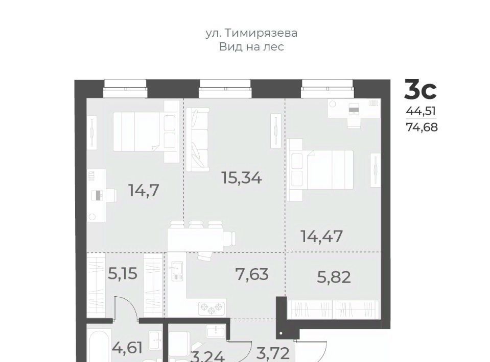 квартира г Новосибирск Заельцовская ул Плановая 60а фото 1