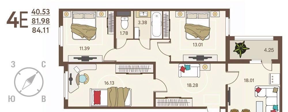 квартира г Курск р-н Сеймский ул Энгельса 115а/3 фото 1