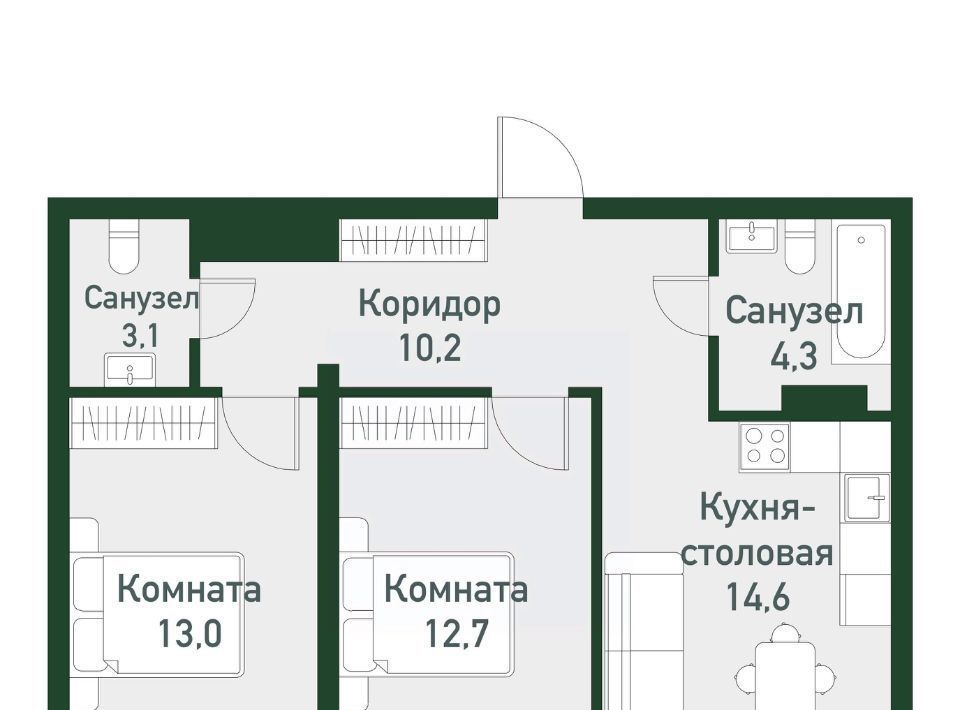 квартира р-н Сосновский п Западный р-н мкр Привилегия фото 1