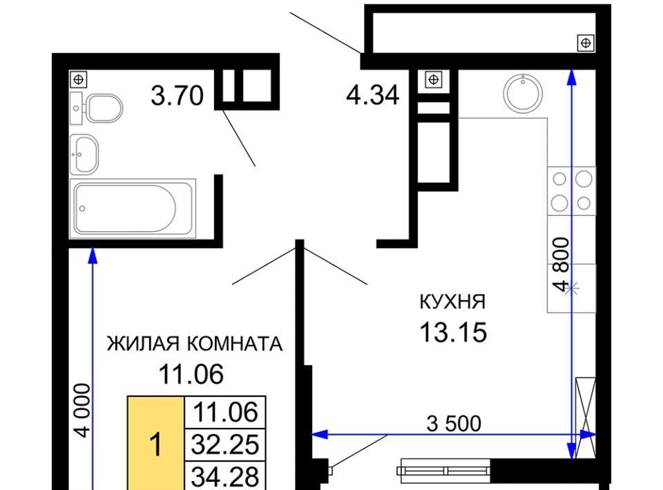 квартира г Краснодар р-н Центральный ул Воронежская 47/11 ЖК Фонтаны фото 1