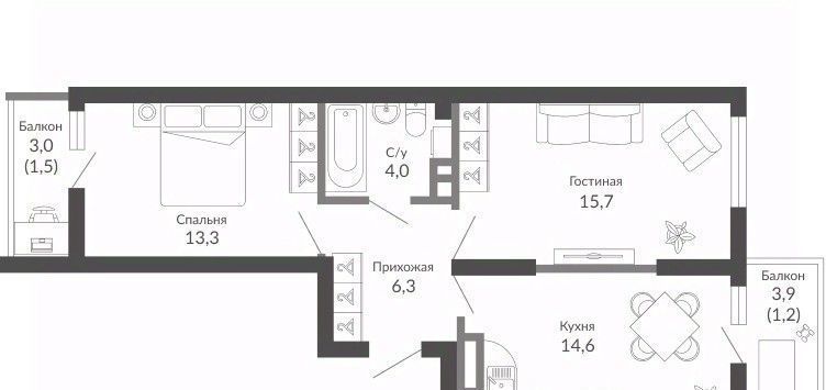 квартира г Новороссийск р-н Центральный ул Куникова 47г ЖК Облака 2 фото 1