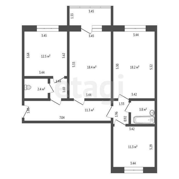 квартира г Липецк р-н Советский ул Белянского А.Д. 2 фото 19