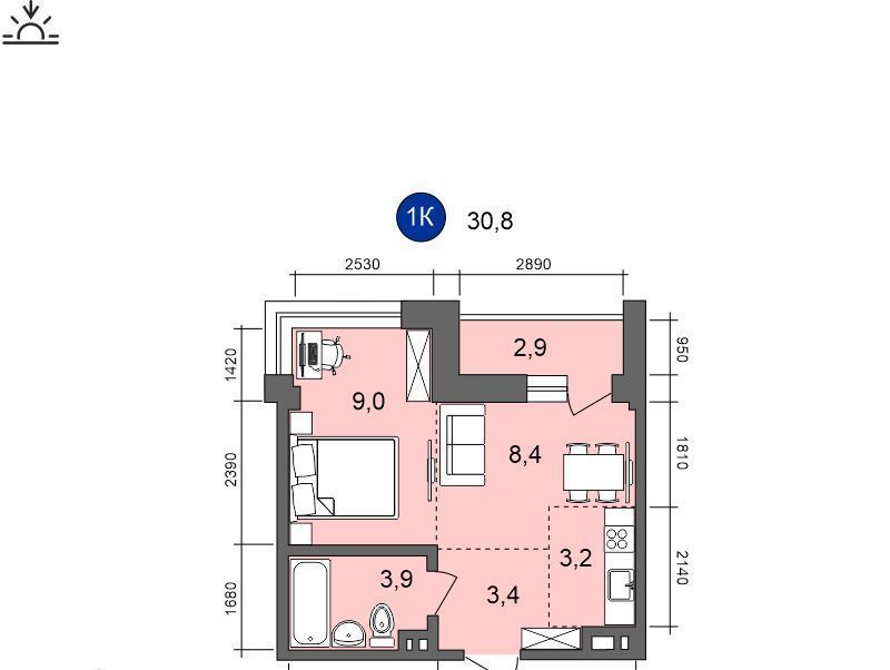 квартира г Иркутск р-н Свердловский ЖК «Академик» фото 1