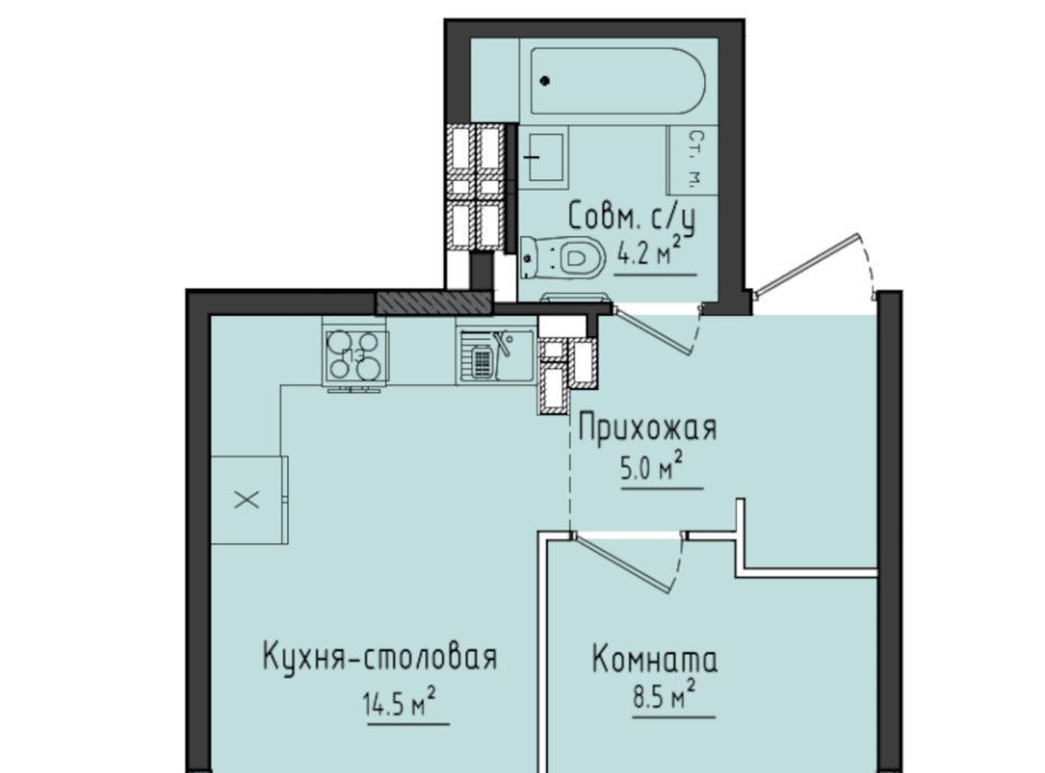 квартира р-н Завьяловский Город Оружейников жилой комплекс, 16 фото 1