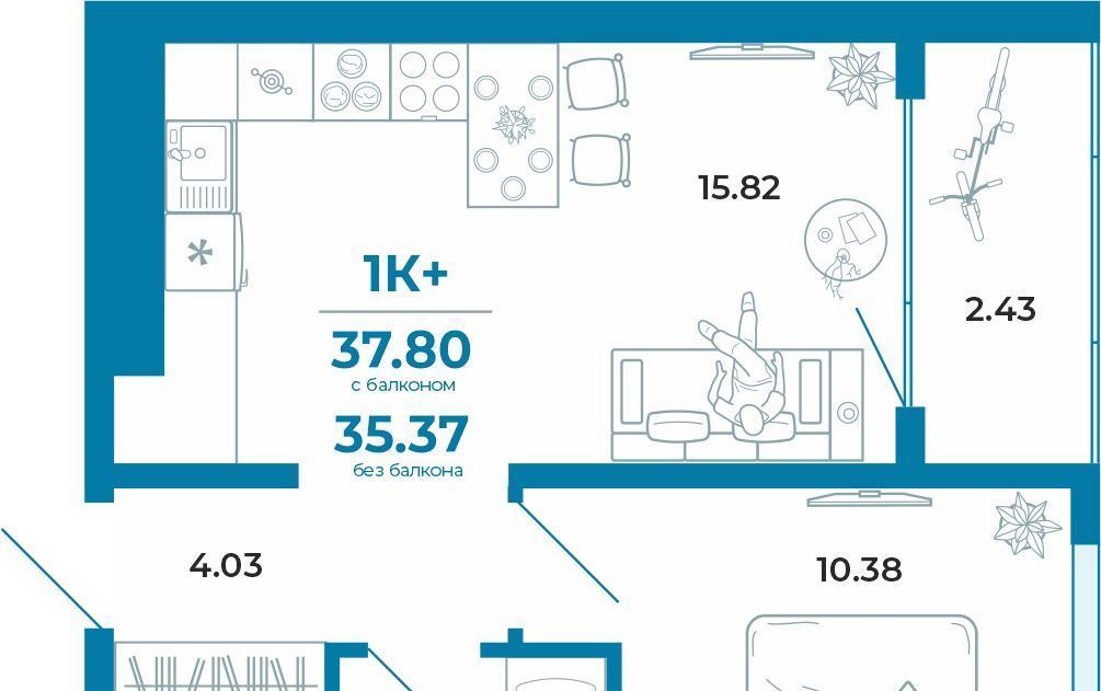 квартира г Тюмень р-н Калининский Учхоз ул Медовая 16 ЖК Краснолесье Калининский административный округ фото 1