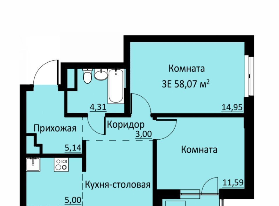 квартира р-н Пермский д Кондратово ул Водопроводная 6/2 фото 1