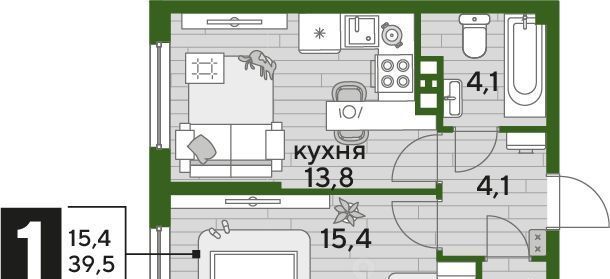 квартира г Краснодар р-н Прикубанский ул им. Марины Цветаевой 3к/2 Догма Парк мкр фото 3