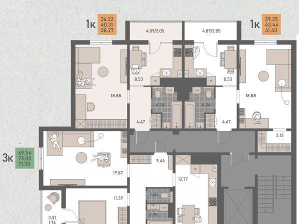 квартира г Калининград р-н Московский ул Левитана 65к/1 фото 1