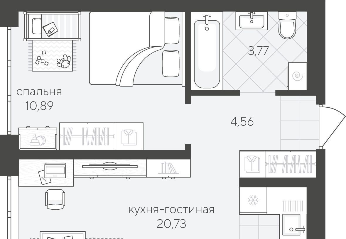 квартира г Тюмень р-н Калининский ул Василия Малкова 12 фото 1