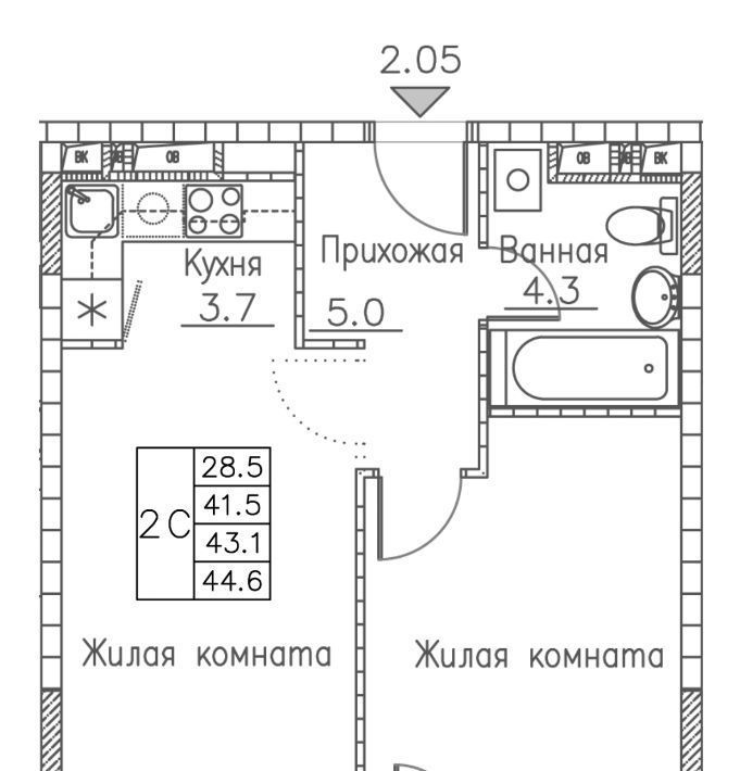 квартира г Владивосток р-н Ленинский ул Расула Гамзатова 7к/2 фото 1